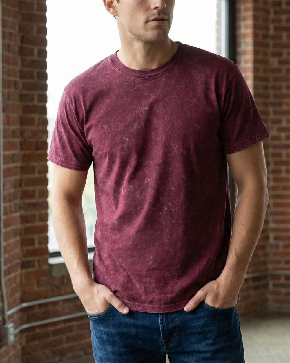 MARON ACID WASH OVERSIZED T SHIRT