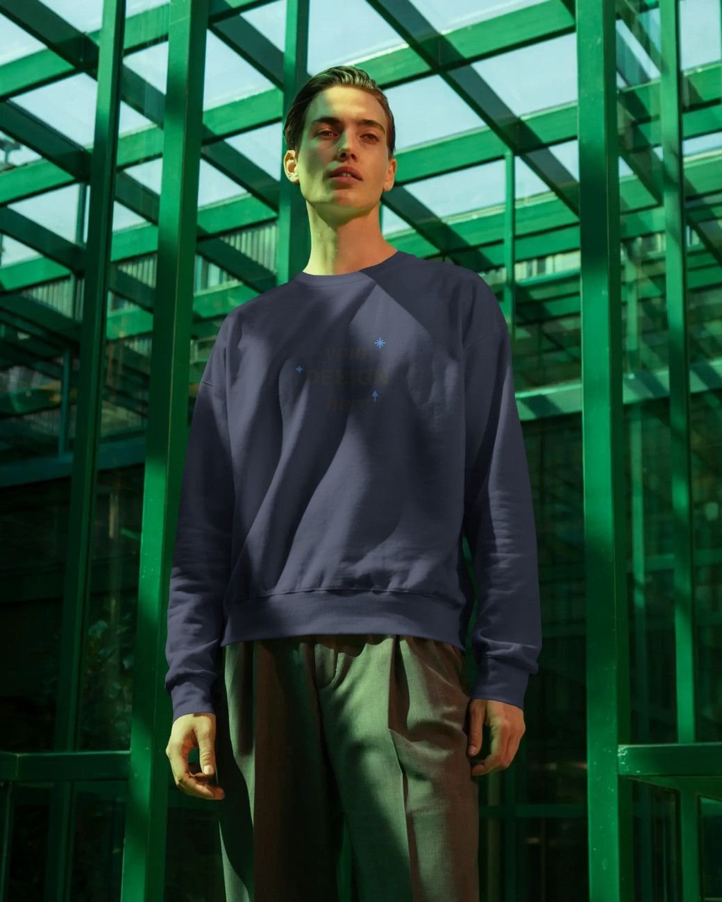 navy blue sweatshirt