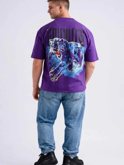 Panther Puff Print Oversized T-Shirt