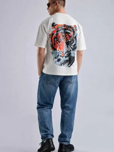 Tiger Puff Print Oversized T-Shirt