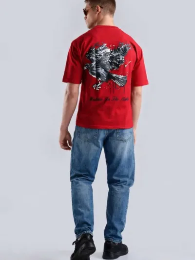 Eagle Puff Print Oversized T-Shirt