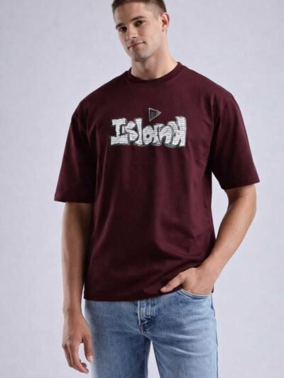 Island Bird Puff Print Oversized T-Shirt