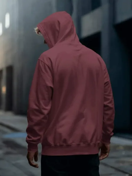 Maroon Solid Unisex Pullover Hoodie