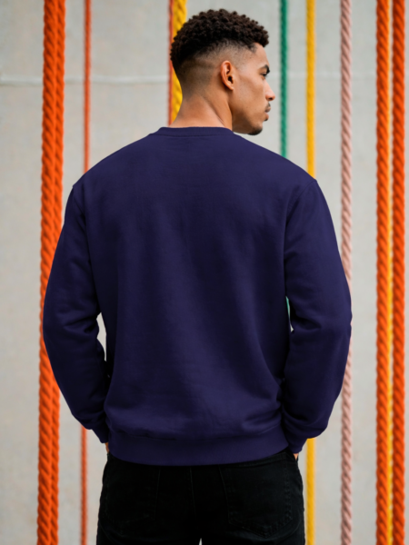 Classic Plain Crew Neck Sweatshirt – Navy Blue