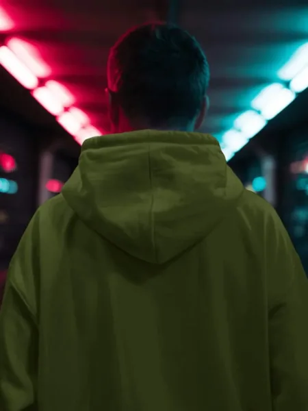 Olive Green Unisex Pullover Hoodie