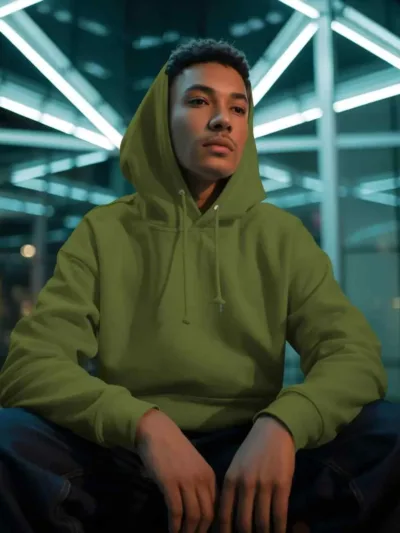 Olive Green Unisex Pullover Hoodie