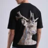 Deer Puff Print Oversized T-Shirt