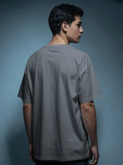 Cool Grey Double Jersey Drop-Shoulder T-Shirt