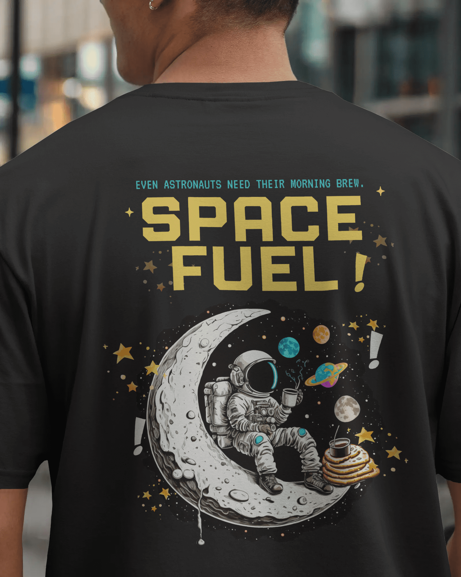 Space Fuel Oversized Graphic Tee – Cosmic Brew Edition Space Fuel Oversized Graphic Tee – Cosmic Brew Edition