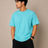 Aqua Blue Relaxed Fit Oversized Tee
