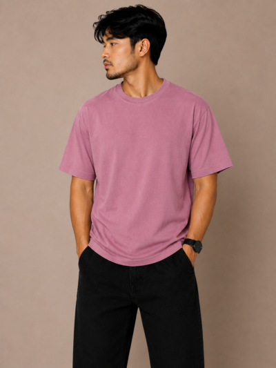 Dusty Rose Relaxed Fit Oversized Tee
