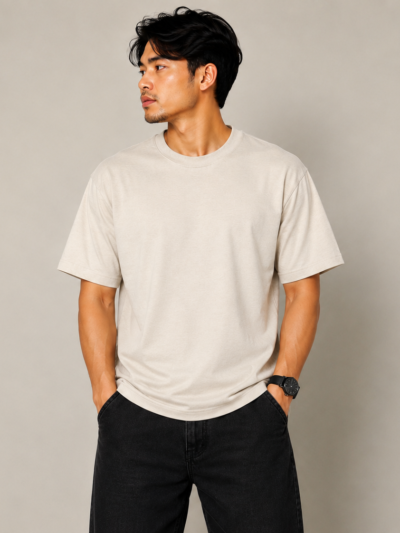 Minimal Off-White Oversized T-Shirt