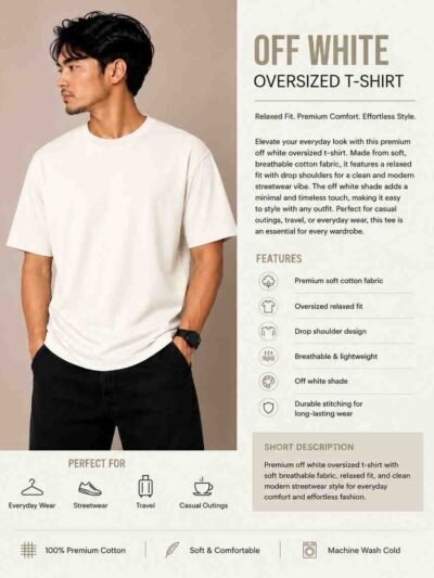 Minimal Off-White Oversized T-Shirt