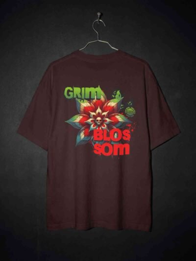 Grim Blossom Oversized Graphic T-Shirt