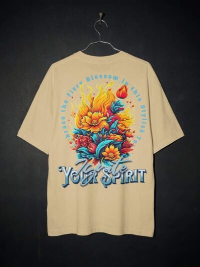 Ignite Your Spirit Oversized Tee – Floral Flame Edition