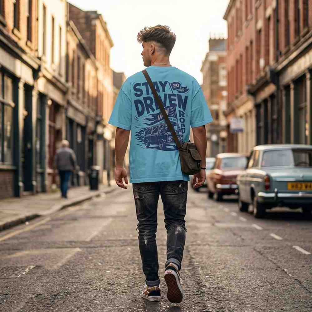 StayDrivenVan-AIImageboar Stay Driven Van Oversized T-Shirt – Road Trip Edition