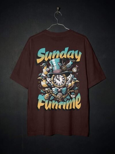 Sunday Fun time Oversized Graphic T-Shirt